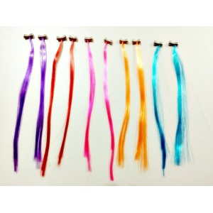 MECHAS PARA CABELO COLORIDAS C/ MOLA - PACOTE COM 10 UNIDADES